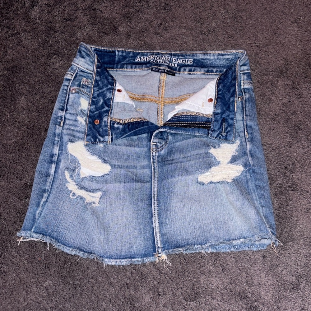 American Eagle Next Level Stretch High Rise Jean Skirt